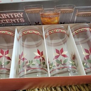 Vintage Anchor Hocking Country Accents Set of 412 oz. Beverage Glasses